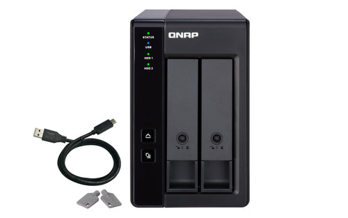 TR-002 - QNAP TR-002, 2-BAY 3.5" SATA HDD USB 3.0 TYPE-C HARDWARE RAID EXTERNAL ENCLOSURE, TWR, 2YR