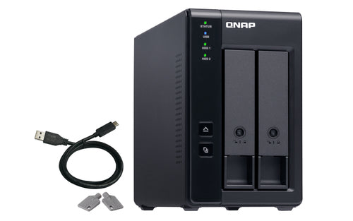 TR-002 - QNAP TR-002, 2-BAY 3.5" SATA HDD USB 3.0 TYPE-C HARDWARE RAID EXTERNAL ENCLOSURE, TWR, 2YR