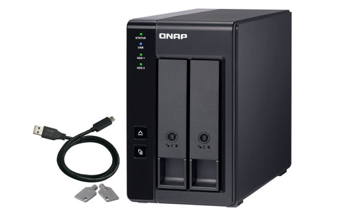 TR-002 - QNAP TR-002, 2-BAY 3.5" SATA HDD USB 3.0 TYPE-C HARDWARE RAID EXTERNAL ENCLOSURE, TWR, 2YR