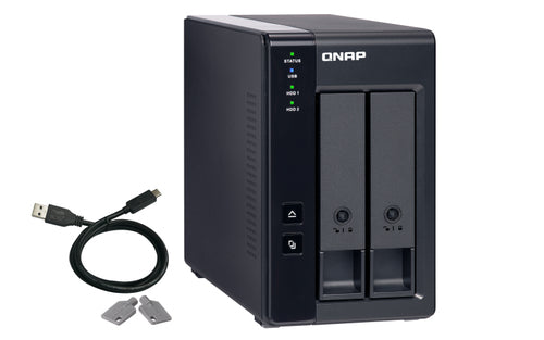 TR-002 - QNAP TR-002, 2-BAY 3.5" SATA HDD USB 3.0 TYPE-C HARDWARE RAID EXTERNAL ENCLOSURE, TWR, 2YR