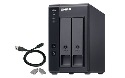 TR-002 - QNAP TR-002, 2-BAY 3.5" SATA HDD USB 3.0 TYPE-C HARDWARE RAID EXTERNAL ENCLOSURE, TWR, 2YR