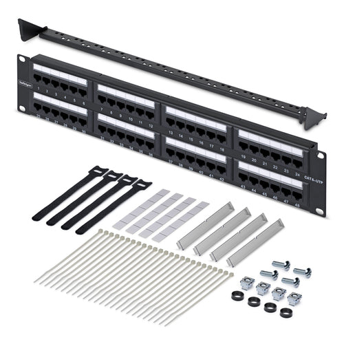 CPANEL48 - STARTECH.COM 48-PORT 2U RACKMOUNT CAT6 PATCH PANEL, RJ45, UTP, 110 TYPE, 2 YR