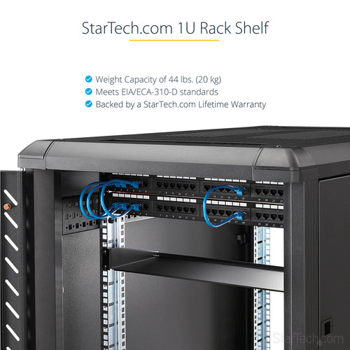 StarTech.com CABSHELF116 - Shelf - Rack Mount Tray - 1U - 16in Deep