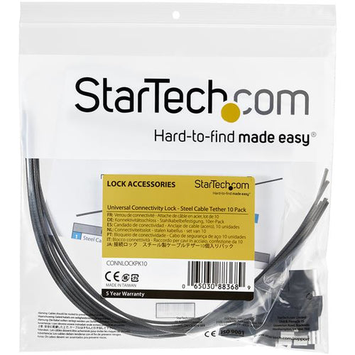 StarTech.com CONNLOCKPK10 - Tether Cables - 10 Pack - Steel