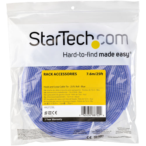 StarTech.com HKLP25BL - Cable - Hook and Loop - 7.6 m - Blue