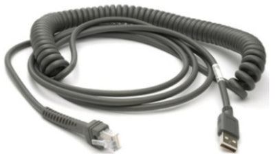 ZEBRA CBA-U29-C15ZBR CABLE SHIELDED USB: SERIES A CONNECTOR 15FT/4.6M COILED