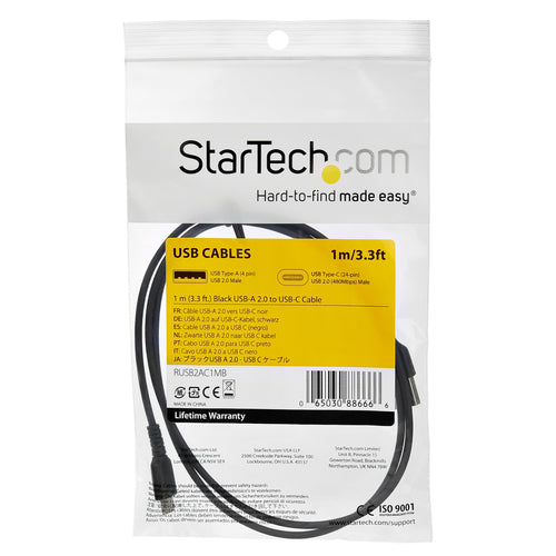 StarTech.com RUSB2CC1MB - Cable - Black USB C Cable 1m