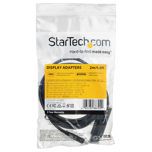 StarTech.com CDP2DP142MBD - Cable-USB CtoDP 1.4-2 m - 8K 30