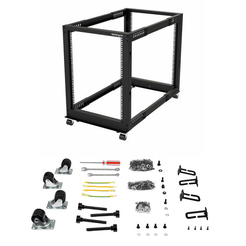 StarTech.com 4POSTRACK15U - 15U 19in Open Frame Server Rack 22-40in