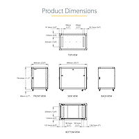 StarTech.com RK1536BKF - 15U 19in Mobile IT Server Rack Cabinet