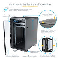 StarTech.com RK1836BKF - Rack - Server Cabinet - 18U - Lockable