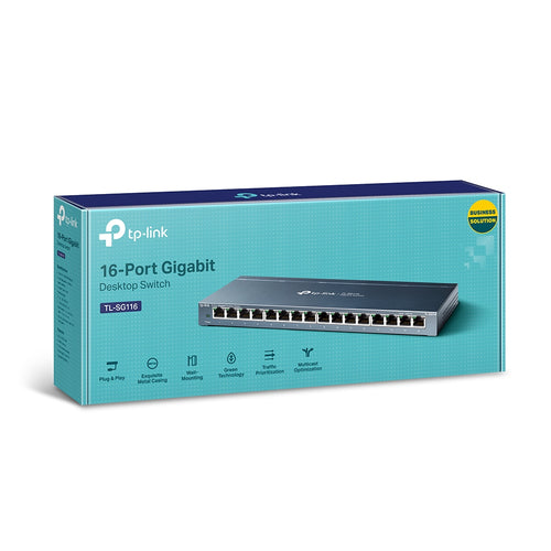 TL-SG116 - TP-Link TL-SG116 16-Port Gigabit Desktop Switch, Green Technology