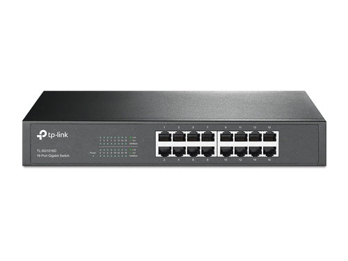 TL-SG1016D - TP-Link 16 Port Gigabit Desktop/Rackmount Switch 13-inch Steel Case (Brackets Included)