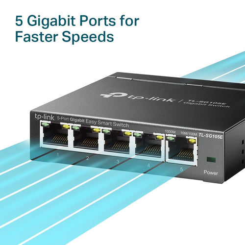 TL-SG105E - TP-LINK TL-SG105E - 5-Port Gigabit Easy Smart Switch