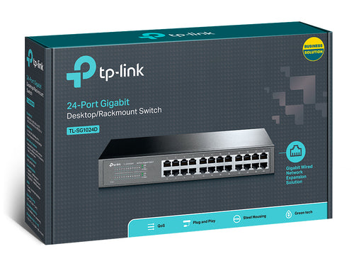 TL-SG1024D - TP-Link 24 Port Gigabit Desktop/Rackmount Switch 13-inch Steel Case (Brackets Included)