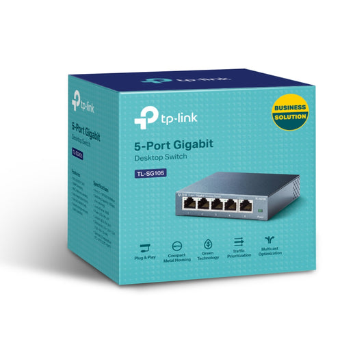 TL-SG105 - TP-Link TL-SG105 Steel housing 5-Port 10/100/1000Mbps Desktop Switch