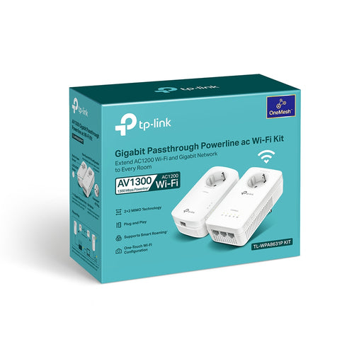 TL-WPA8631P KIT - TP-Link TL-WPA8631P KIT AV1300 Wi-Fi Passthrough Range Extender Powerline