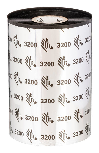 Zebra 03200GS11007 RIBBON 3200 WAX/RESIN 110MM 74 meters C-12.7MM Box of 12