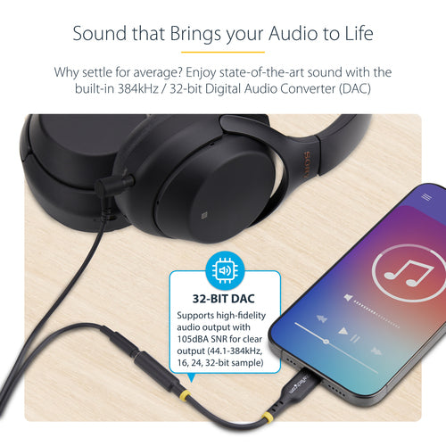 USBCAUDIO2 - STARTECH.COM USB-C AUDIO ADAPTER TO 3.5MM TRRS JACK, HEADPHONE AUX DONGLE, 2 YR