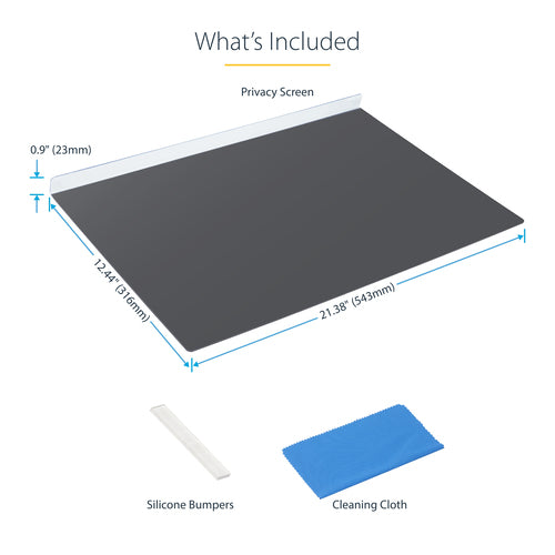 STARTECH.COM 23.8-INCH 16:9 MONITOR PRIVACY SCREEN, HANGING FILTER/SHIELD, 2 YR