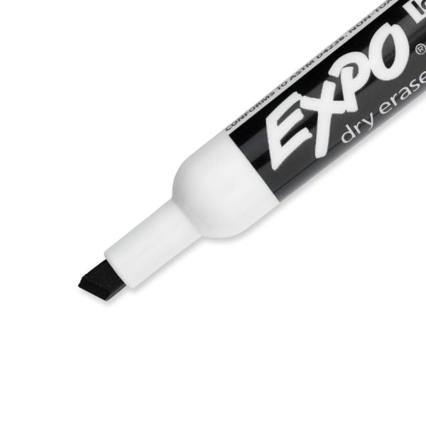 EXPO 80001 - Dry Erase Markers Chisel Tip. 12-Pack. Black Colour. Bright Vivid Non-toxic Ink.