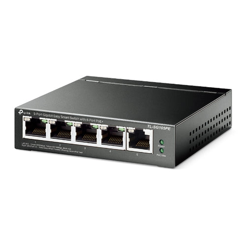 TL-SG105PE - TP-Link TL-SG105pe 5-Port Gigabit Easy Smart Switch with 4-Port PoE+