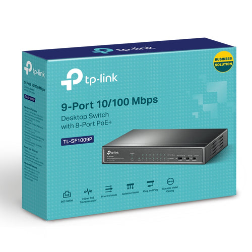 TL-SF1009P - TP-Link TL-SF1009P 9-Port 10/100 Mbps Desktop Switch with 8-Port PoE+