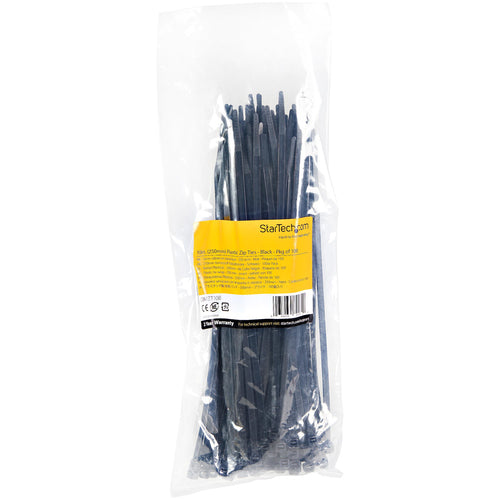 StarTech.com CBMZT10B - 25cm Cable Zip Ties UL Listed 100 Pack