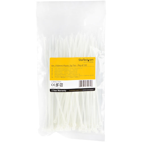 StarTech.com CBMZT6N - 15cm Cable Zip Ties UL Listed 100 Pack