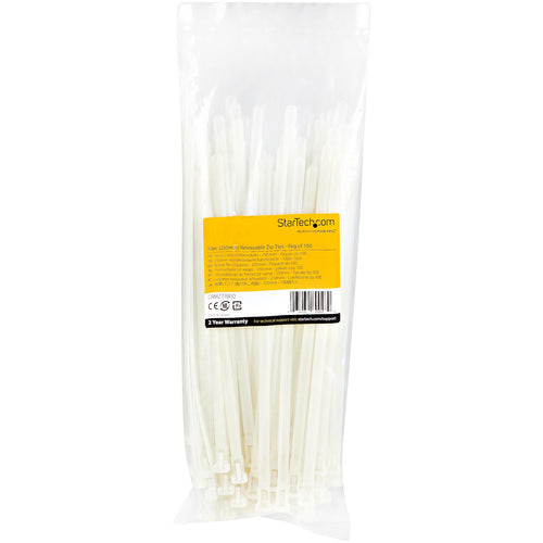 StarTech.com CBMZTRB10 - 25cm Reusable Cable Ties Nylon 100 Pack