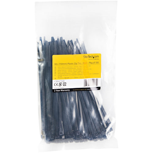 StarTech.com CBMZT6B - 15cm Cable Zip Ties UL Listed 100 Pack