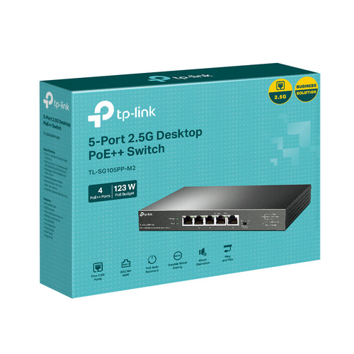 TP-Link TL-SG105PP-M2 - TP LINK 5-Port 2.5G Desktop Switch with 4-Port PoE++