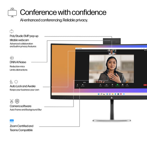 HP Series 5 Pro 534pm 34 inch WQHD USB-C Conferencing Monitor