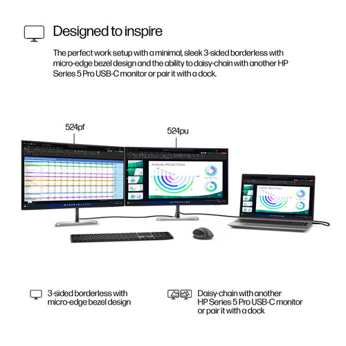 HP Series 5 Pro 524pf 23.8 inch FHD No Stand Monitor