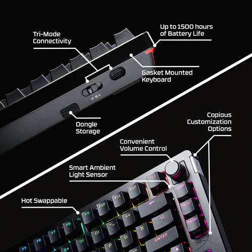 HP 91Y91AA - HYPERX ALLOY RISE 75 WIRELESS GAMING KEYBOARD
