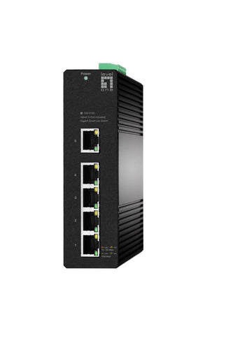 LevelOne IGS-2105 - 6-Port Gigabit Industrial Smart Switch -40°C to 75°C DIN-Rail (Promotional price)