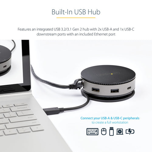 DKT31CHDVCM - STARTECH.COM USB C MULTIPORT ADAPTER - MINI DOCK HDMI/DP/VGA - PD/USB/GBE 3 YR