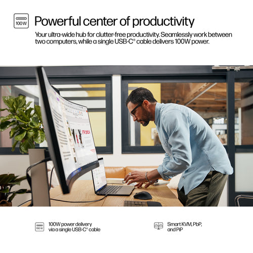 HP Series 5 Pro 534pm 34 inch WQHD USB-C Conferencing Monitor