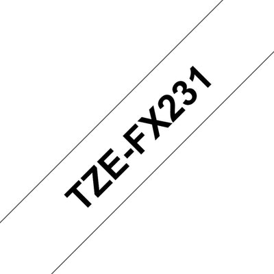Brother TZEFX231 - TZEFX231 : Laminated tape black on white