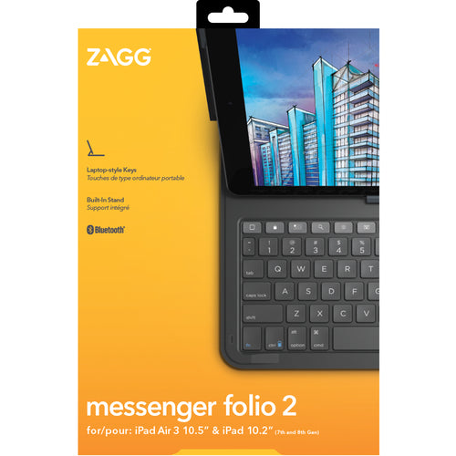 ZAGG-KB-MSGR Folio 2-Apple-iPad 10.2/10.5-FG-Charcoal-UK