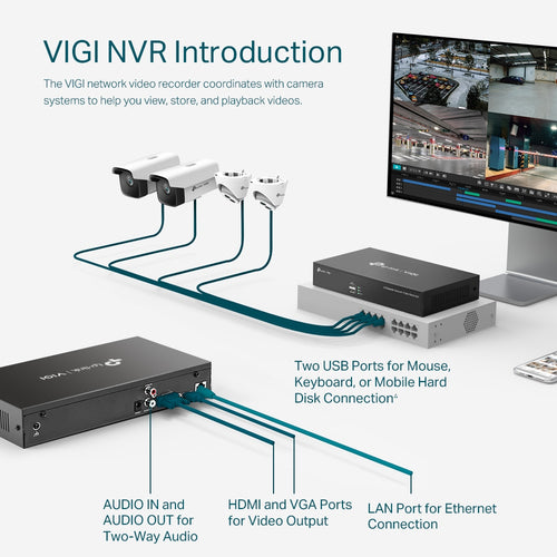 VIGI NVR1008H - TP-Link NVR1008H 8 Channel Recorder (no HDD)