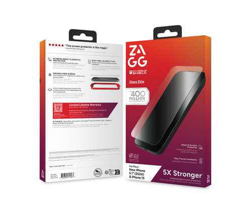 Zagg InvisibleShield iPhone 16/15 Screen Glass Elite