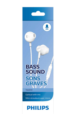 TAUE101WT/00 - Philips In Ear Headphones with Mic - White