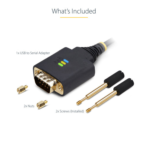 STARTECH.COM 2M USB TO SERIAL ADAPTER CABLE, COM RETENTION, RS232, 2 YR
