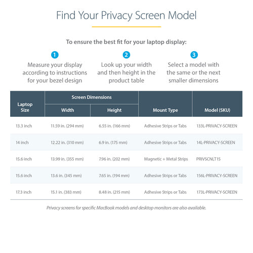 STARTECH.COM 14IN LAPTOP PRIVACY SCREEN,ANTI-GLARE BLUE LIGHT FILTER,SP,MATTE/GLOSSY,TAA 2