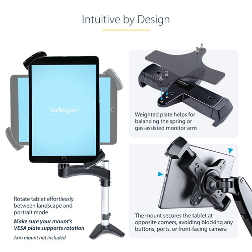 TABLET-VESA-ADAPTER - STARTECH.COM VESA MOUNT ADAPTER FOR TABLETS 7.9-12.5IN, ANTI-THEFT CLAMP 5 YR