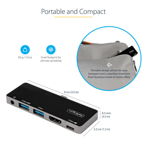 StarTech.com DKT30ICHPD - USB C Multiport Adapter - 4K HDMI/PD/USB