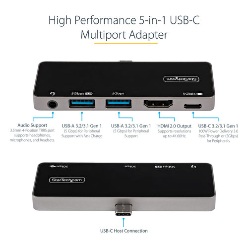 StarTech.com DKT30ICHPD - USB C Multiport Adapter - 4K HDMI/PD/USB