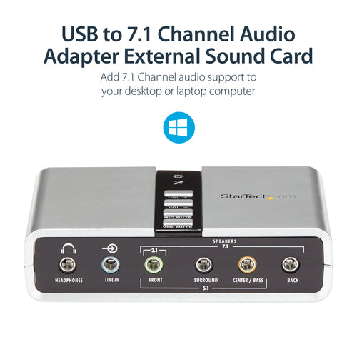 StarTech.com ICUSBAUDIO7D - USB Audio Adapter Sound Card