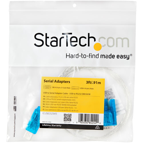 StarTech.com ICUSB232SM3 - 3IN USB TO RS232 DB9 SERIAL ADAPTER CABL